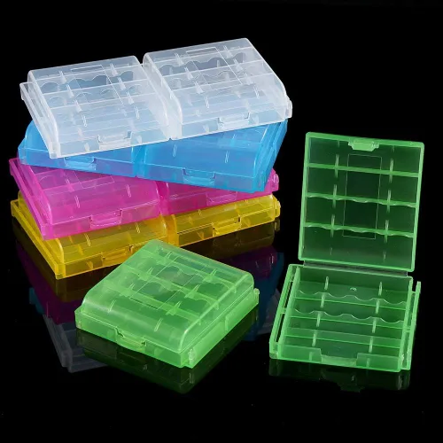 Miniatura 4 de Caja de almacenamiento de batería de plástico duro transparente multifuncional para batería AA/AAA