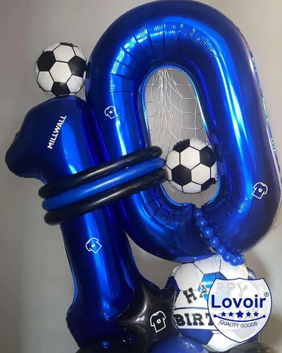 Miniatura 4 de Lovoir Globo azul marino de 40 pulgadas con número 10 dígitos gigantes, helio azul oscuro para decoración de celebración de cumpleaños de 10 años
