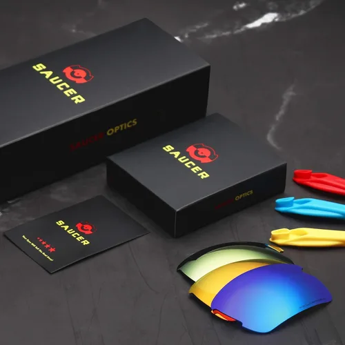 Miniatura 7 de SAUCER Lentes de repuesto y kits de goma prémium para Oakley Flak Jacket Flak Jacket Low Bridge Fit
