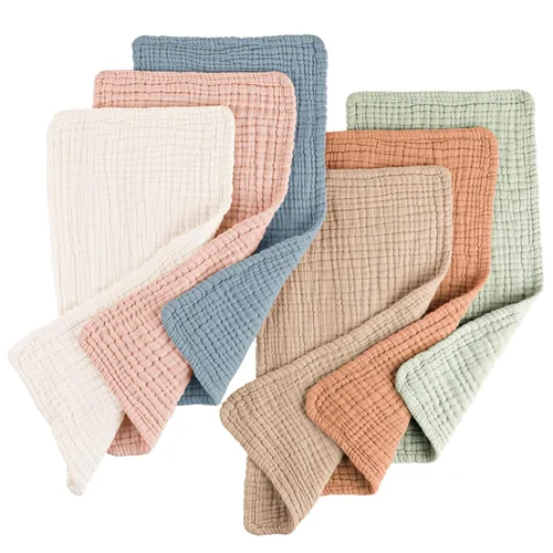Miniatura 10 de Konssy - Paquete de 6 paños de muselina para eructos de bebé, ropa de eructos suaves y absorbentes 100 % algodón para recién nacidos, bebés niños