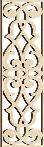 Miniatura 146 de 9 3/8"W x 24 3/8"H x 1/4"T Bellaire Decorativos Paneles de pared de madera calado, abedul