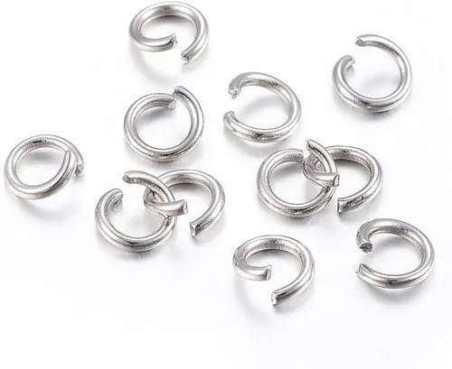 Miniatura 18 de HDSupplies 100 piezas - 4mm de argollas de acero inoxidable 304 de tono negro - Calibre 22 (espesor de 0.6mm)
