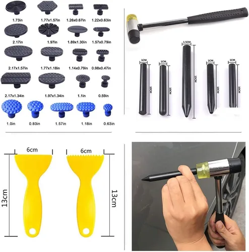 Miniatura 10 de GLISTON - Kit de reparación de abolladuras, ajustable, sin pintura, para automóvil, tamaño grande y pequeño, eliminación de abolladuras por granizo