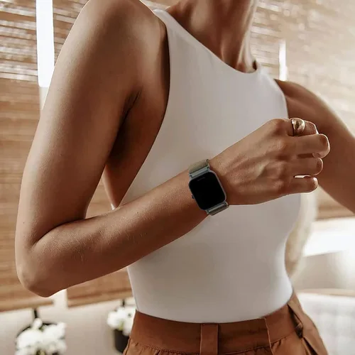 Miniatura 5 de Paquete de 2 correas elásticas de nailon compatibles con Amazfit Active 2/Active 3 Premium/Active, correas deportivas de repuesto suaves de 0.787