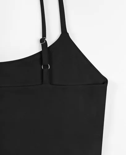 Miniatura 5 de REORIA Camiseta sin mangas sexy con tirantes delgados ajustables y doble forro sin costuras para yoga