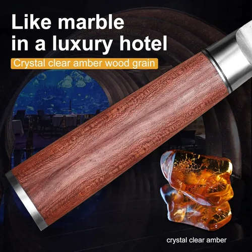 Miniatura 4 de Cuchillo de chef de cocina de 8 pulgadas, cuchillo afilado alemán de acero inoxidable de alto carbono, cuchillo de carne profesional con mango