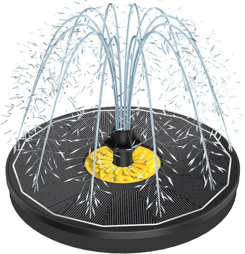 Yzert Fuentes solares de baño para pájaros, bomba solar de fuente de panel de vidrio de 3.5 W para baño de pájaros, sin batería, fuente de agua