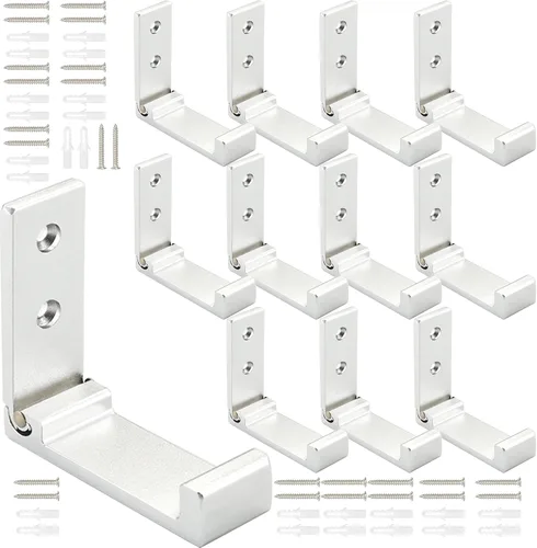 Miniatura 11 de Ganchos plegables para abrigos, ganchos plegables de pared para colgar de aleación de aluminio, colgador de tela, soporte para auriculares, gancho