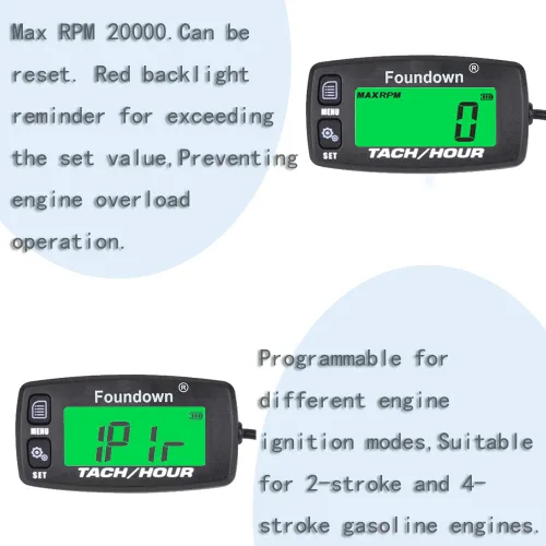 Miniatura 4 de Tacómetro de motor pequeño, medición de RPM, medidor de horas digital, monitoreo de horas del motor para aviones ultraligeros, motosierra