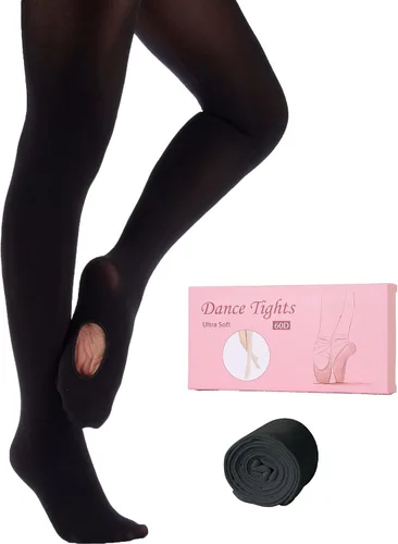 Miniatura 2 de MdnMd Mallas de ballet para niñas y mujeres, ultra suaves, convertibles, para danza, mallas de transición para niños pequeños y adultos