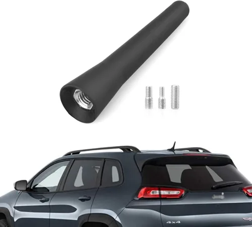 Miniatura 2 de Antena universal de repuesto para automóvil de 2.5 pulgadas, color negro, recepción optimizada de FM/AM, mini antena corta de aluminio para vehículo