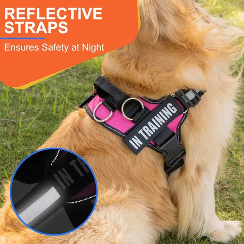 Miniatura 2 de Arnés esencial para perro, arnés para mascotas sin tirones con 3 anillos laterales para colocar la correa, sin estrangulamiento, reflectante