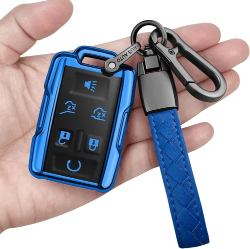 Miniatura 12 de Funda para llavero Chevrolet con llavero de protección completa suave compatible con Colorado Silverado Suburban Tahoe GMC Canyon Sierra 1500 2500