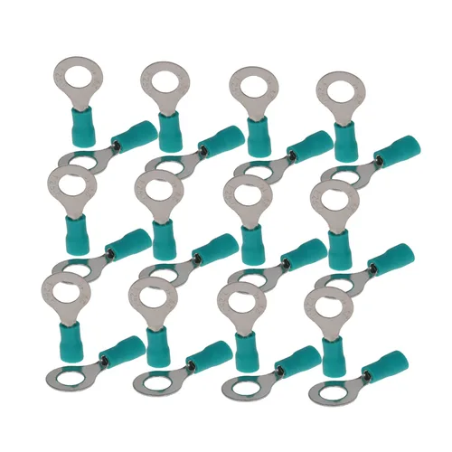 Miniatura 8 de Heyiarbeit 100 Uds AWG22-16 Conectores de terminales de anillo aislado M6 Terminales de anillo eléctrico Conectores de crimpado de alambre rojo
