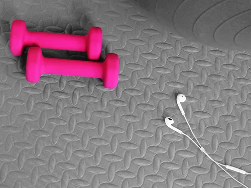 Miniatura 3 de Signature Fitness Esterilla de ejercicio de rompecabezas con azulejos entrelazados de espuma EVA Gris