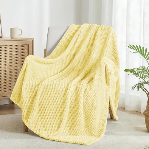 Miniatura 78 de Exclusivo Mezcla - Manta de vellón extragrande para sofá o cama, mantas supersuaves y cálidas con textura de gofre, acogedora, mullida y ligera Azul