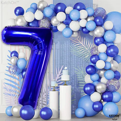 Miniatura 669 de KatchOn, Globo grande azul número 2 de 40 pulgadas Decoraciones de cumpleaños de Baby Shark para niño de 2 años Globo azul número 2 Globo