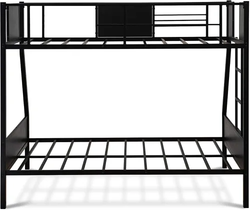 Miniatura 10 de East West Furniture JAFTBLK Jackson - Litera de tamaño matrimonial, dos camas divididas, una escalera con dos escalones y barandillas de protección