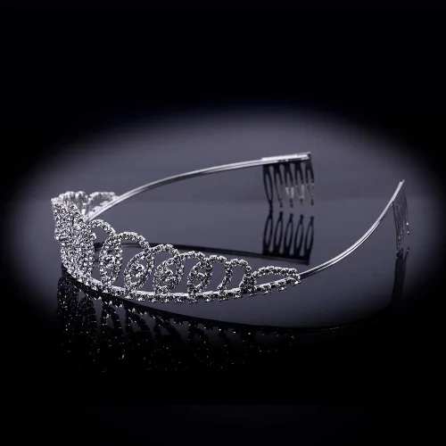Miniatura 6 de Bseash - Diadema de tiara de cristal plateado, corona elegante de princesa con peines para mujeres y niñas, novia, boda, graduación, fiesta