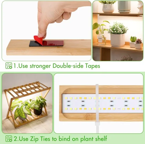 Miniatura 6 de FOXGARDEN Luz de cultivo para plantas de interior de espectro completo, tira de luz de bambú para cultivo en interiores, lámpara de cultivo de 288