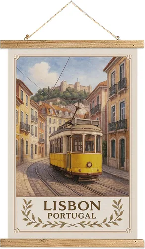 Miniatura 16 de Buenos Aires Argentina - Póster artístico de pared, impresión vintage de viaje con monumento a Obelisco, rollo colgante de lienzo de lino con marco