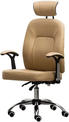 Silla de oficina para computadora, silla ejecutiva de escritorio con brazos, silla giratoria de tareas con respaldo medio (D)