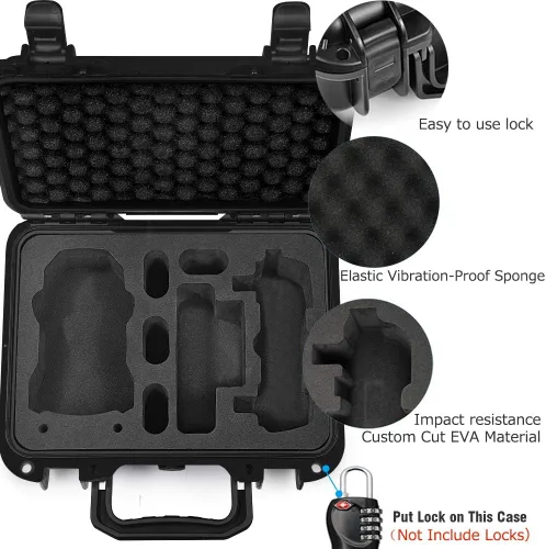 Miniatura 3 de Lekufee Funda rígida impermeable portátil para accesorios DJI Mavic Mini y SE (solo funda, no para Mini 4k/2/3/4)
