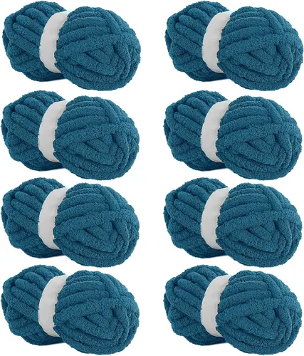 Miniatura 78 de HOMBYS Hilo de Chenille Grueso Carbón para Crochet, Hilo Grueso Espeso y Esponjoso para Tejer, Hilo Súper Grueso para Tejer Mantas a Mano, Hilo