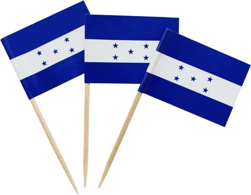 Miniatura 36 de 100 piezas Bandera de Costa Rica Bandera pequeña de Costa Rica con palillo de dientes Decoración Mini Toppers para cupcakes y brochetas para cóctel