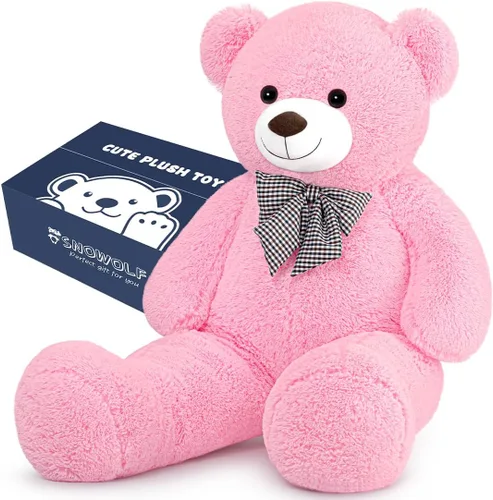 Miniatura 7 de SNOWOLF Oso de peluche gigante de 47 pulgadas, regalo para el Día de la Madre, oso de peluche gigante de 47 pulgadas, lindo oso suave de tamaño real