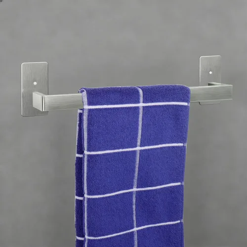 Toallero de Baño Autoadhesivo, Sin Perforación Estante para Toallas Fácil de Instalar, Soporte para Toallas de Mano Hecho de Acero Inoxidable Níquel