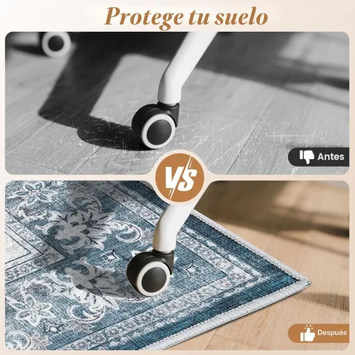 Miniatura 5 de Tapete para silla de oficina para suelo de madera dura y azulejos, 36 x 48 pulgadas, antideslizante debajo del escritorio, tapete para silla