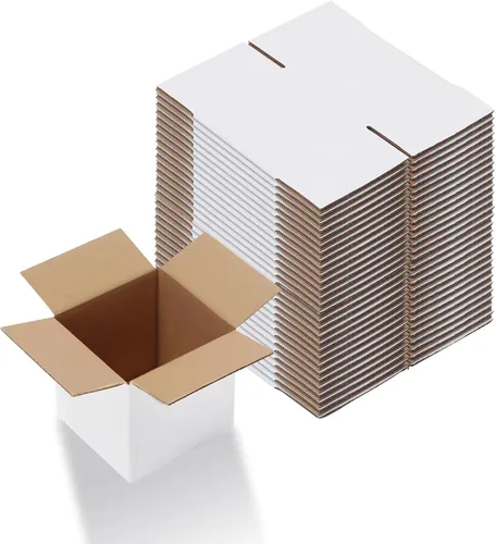 Miniatura 32 de Calenzana Juego de 40 Cajas de Envío 8x6x6, Caja de Cartón Corrugado Blanco para Envío, Embalaje de Regalos, Pequeña Empresa
