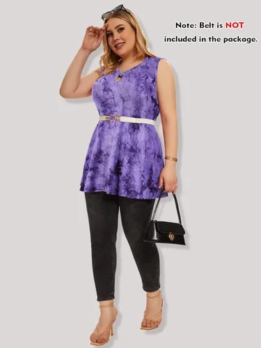 Miniatura 5 de LARACE Camisetas sin mangas de talla grande para mujer, camisetas recortadas, ropa de moda, ajuste holgado, blusas sin mangas con nudo torcido