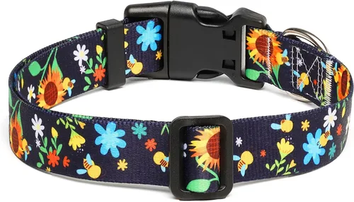 Miniatura 37 de Mercano Collar ajustable para perro, patrones de diseño especial, nailon suave, cómodo y resistente, collar para mascotas para perros pequeños