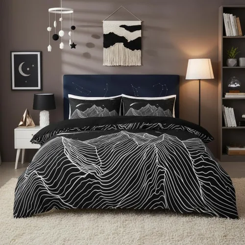 Miniatura 48 de Homewish Juego de ropa de cama de elefante, tamaño Queen, funda de edredón a rayas azules para niños y niñas, juego de funda de edredón de animales