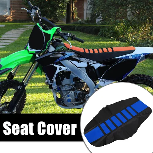 Miniatura 2 de X AUTOHAUX Funda universal para asiento de motocicleta de cuero sintético suave con amortiguación antideslizante, azul y negro