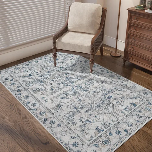 Miniatura 134 de jinchan Lima - Alfombra de pasillo lavable de 2 x 6 pies, antideslizante, de pelo corto, suave, ultrafina, alfombra envejecida para casa de campo