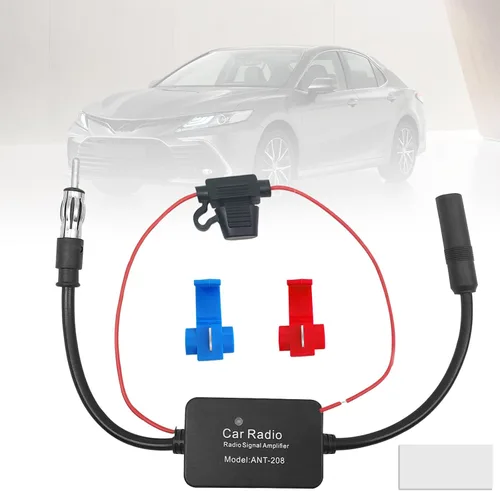 Amplificador de coche de 12 V 25 db – Amplificar la señal y reducir el ruido AM FM Radio Universal Car FM AM Amplificador de radio para coche