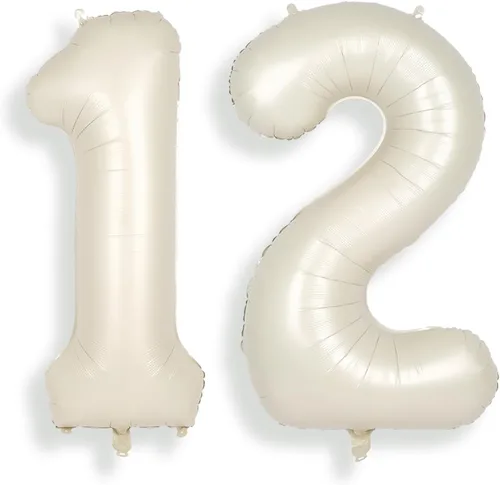 Miniatura 16 de SUWEN Globos de helio grandes de 102 cm (40 pulgadas) con letra S en color crema. Globos grandes de papel de aluminio con letra en helio, de A a Z.
