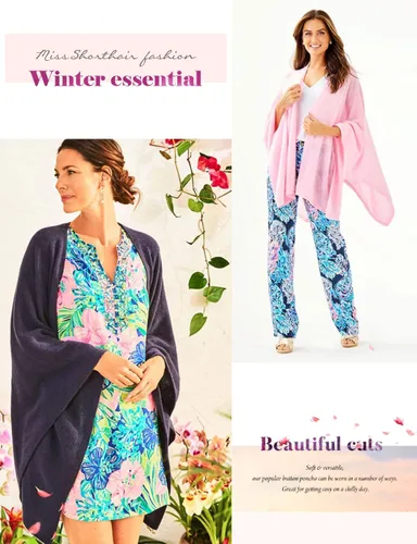 Miniatura 6 de MissShorthair Versatile Women's Shawl Wrap – Soft Knitted Poncho Cape Scarf for Fall Winter