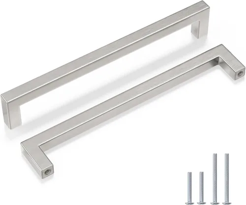 Miniatura 18 de Goldenwarm 1 paquete de manija cuadrada negra para cajones de gabinete de barra, de acero inoxidable, herrajes modernos para gabinetes de cocina