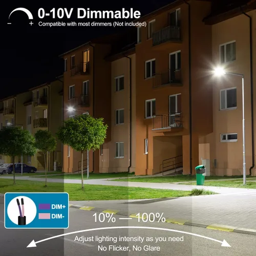 Miniatura 7 de Luz LED de estacionamiento de 240 W con fotocélula, luces de poste comerciales al aire libre con ajuste deslizante y soporte de brazo en 1, 36000LM