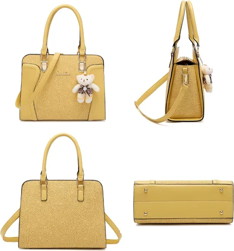 Miniatura 34 de Bolsos de mano de moda para mujer, bolsa de hombro, asa superior, bolsa de mano, juego de 4 piezas