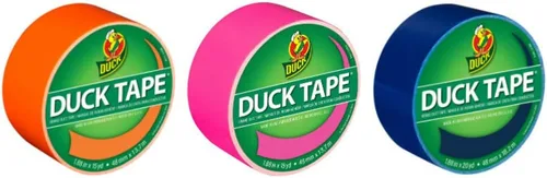 Miniatura 18 de Duck Paquete de 6 cintas adhesivas de color arcoíris brillante, rosa neón, naranja neón, amarillo, verde neón, azul y morado, 105 yardas en total