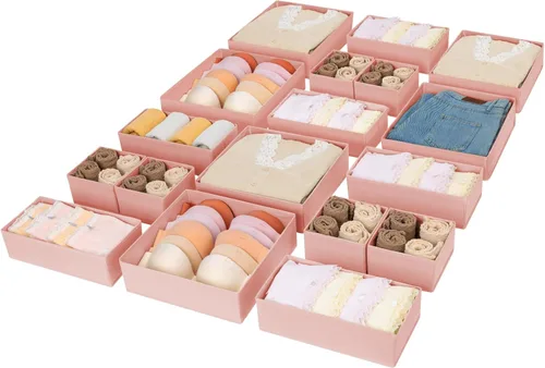 Miniatura 41 de DIMJ Organizador de cajones para ropa, paquete de 6 unidades, organizadores plegables para bebé, organizador de almacenamiento y cómoda