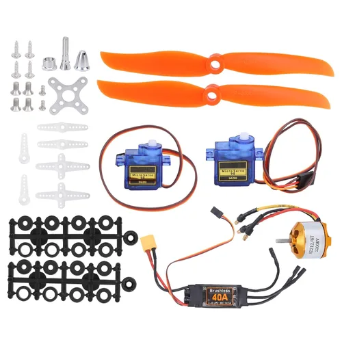 Miniatura 4 de Kit de motor de avión RC, SG90 Servo 2212 KV2200 Motor sin escobillas 6035 Hélice RC Avión de control remoto 40A XT60T Avión de ala fija