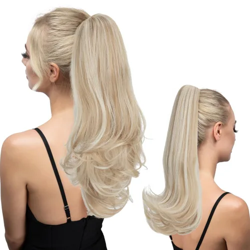 Miniatura 26 de Extensión de cola de caballo con clip de 18 pulgadas, extensiones de cabello de cola de caballo para mujeres, pieza de cabello de cola de caballo