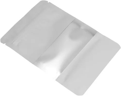 100 bolsas de aluminio con cierre con cremallera con ventana transparente de grado alimenticio bolsas de embalaje para almacenamiento a granel para