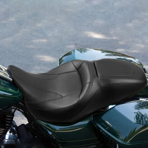 Miniatura 4 de TCT-MOTORPARTS Asiento de pasajero negro para Harley Touring Electra Glide 2009-2023